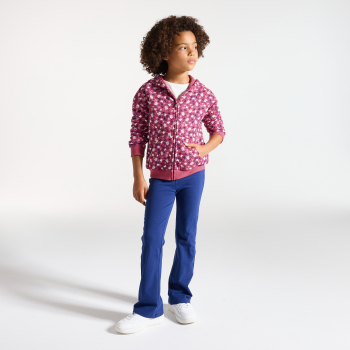 سويت شيرت بغطاء رأس مطبوع، بنفسجي اللون، للفتيات